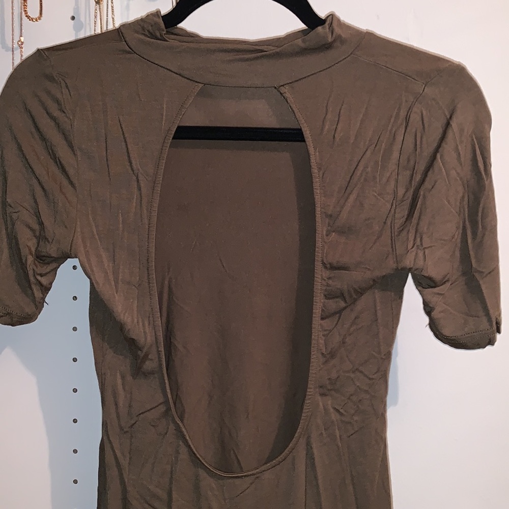 Green Boutique Style Bodysuit w/Open Back Detail